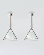Thumbnail for VOJ Women Sliver Triangle with Pearl Stainless Steel Stud Earrings - Distacart