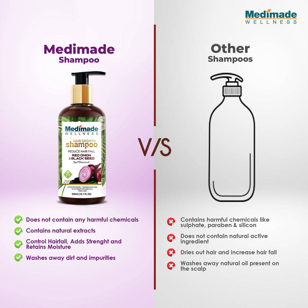 Medimade Wellness Red Onion and Black Seed Hair Growth Shampoo - Distacart