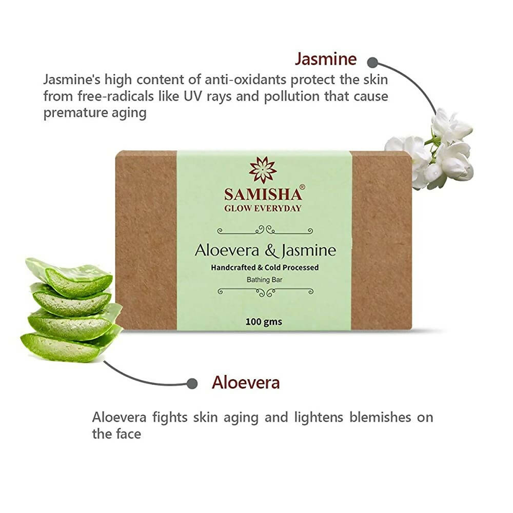 Samisha Organic Aloevera & Jasmine Anti-Blemish Bathing Bar - Distacart