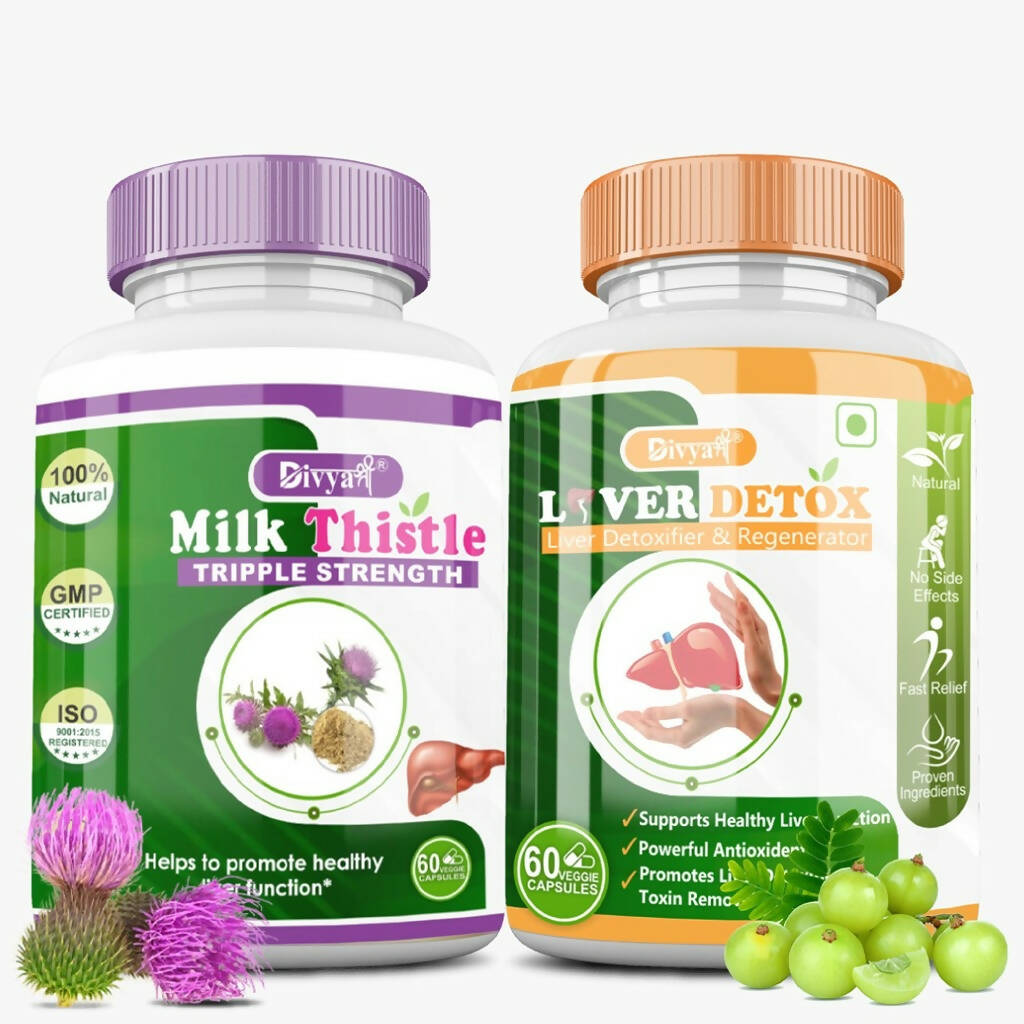 Divya Shree Liver Detox & Milk Thistle Capsule Combo - Distacart