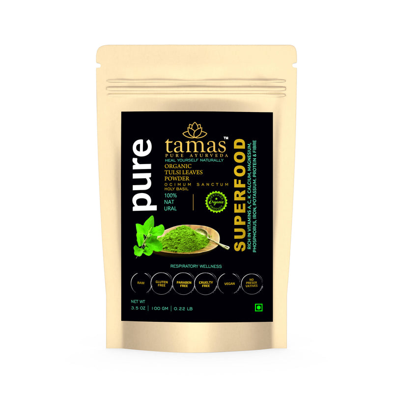 Tamas Pure Ayurveda Superfood Organic Tulsi Leaves Powder - Distacart