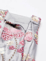 Thumbnail for House of Panchhi Grey Organza Sequins and Zarkan embroidery Lehenga choli & Dupatta - Distacart