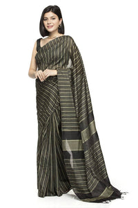 Thumbnail for Mominos Fashion Black Color Bhagalpuri Saree