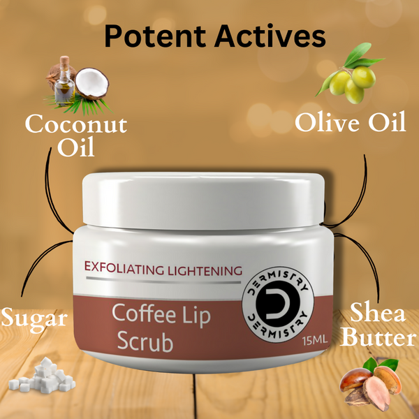 description dermistry exfoliating lightening coffee sugar lip scrub for dark dry chapped lips