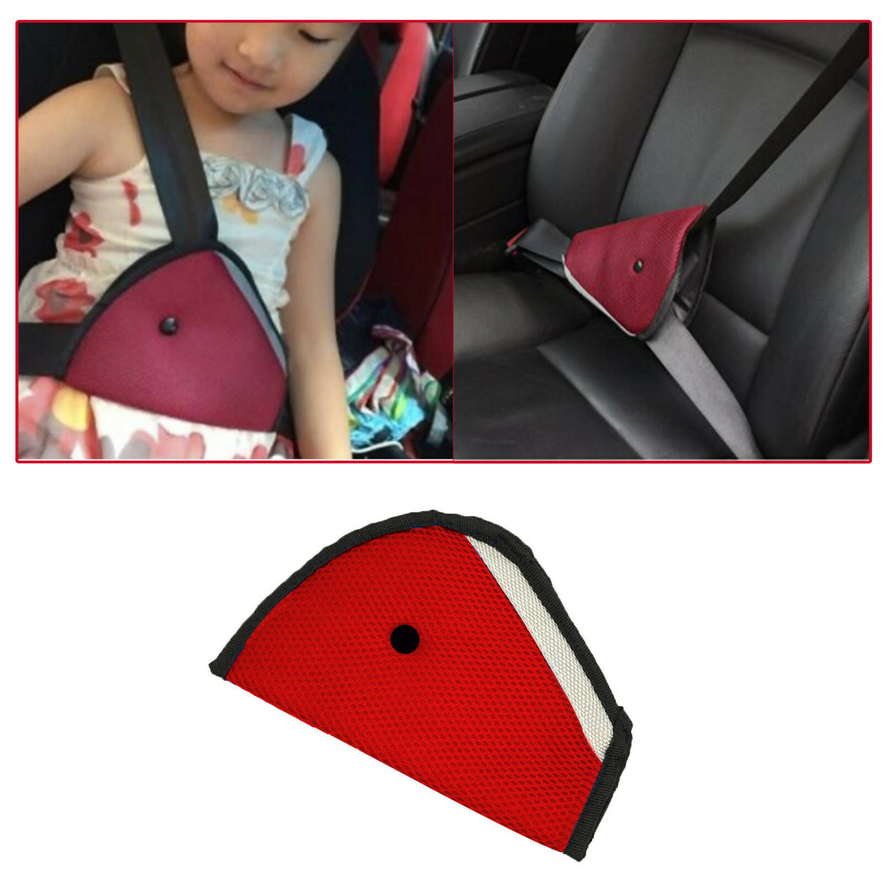 Safe-O-Kid Car Safety Essential, Seat Belt Holder/Shortener For Toddlers- Red - Distacart