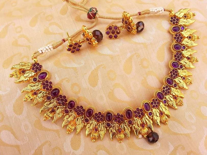 Kemp Peacock Purple Necklace Set