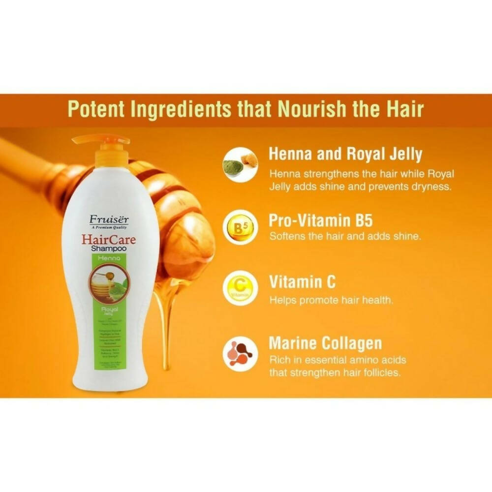 Fruiser Hair Care Shampoo With Henna & Royal Jelly - Distacart