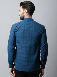 Thumbnail for Even Apparels Navy blue Color Pure Cotton Men's Kurta With Side Placket (CHK1056) - Distacart