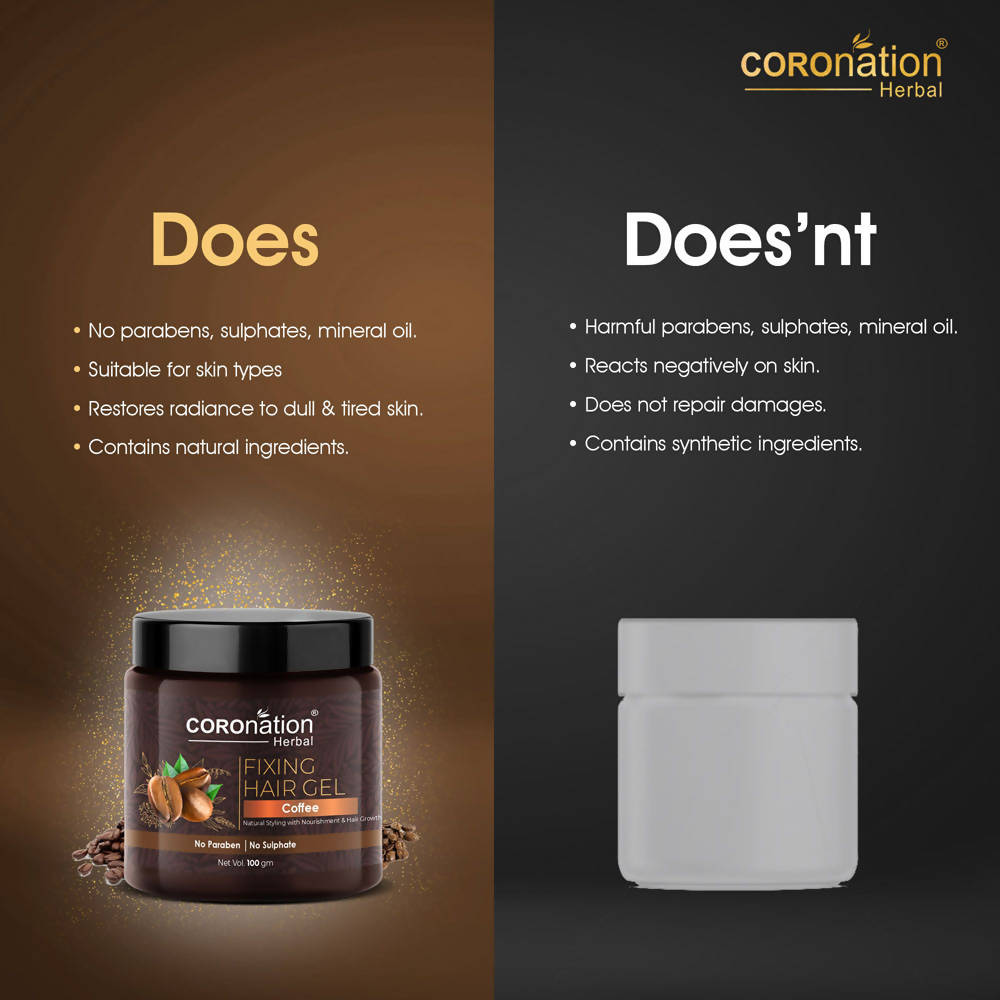 Coronation Herbal Coffee Fixing Hair Gel - Distacart