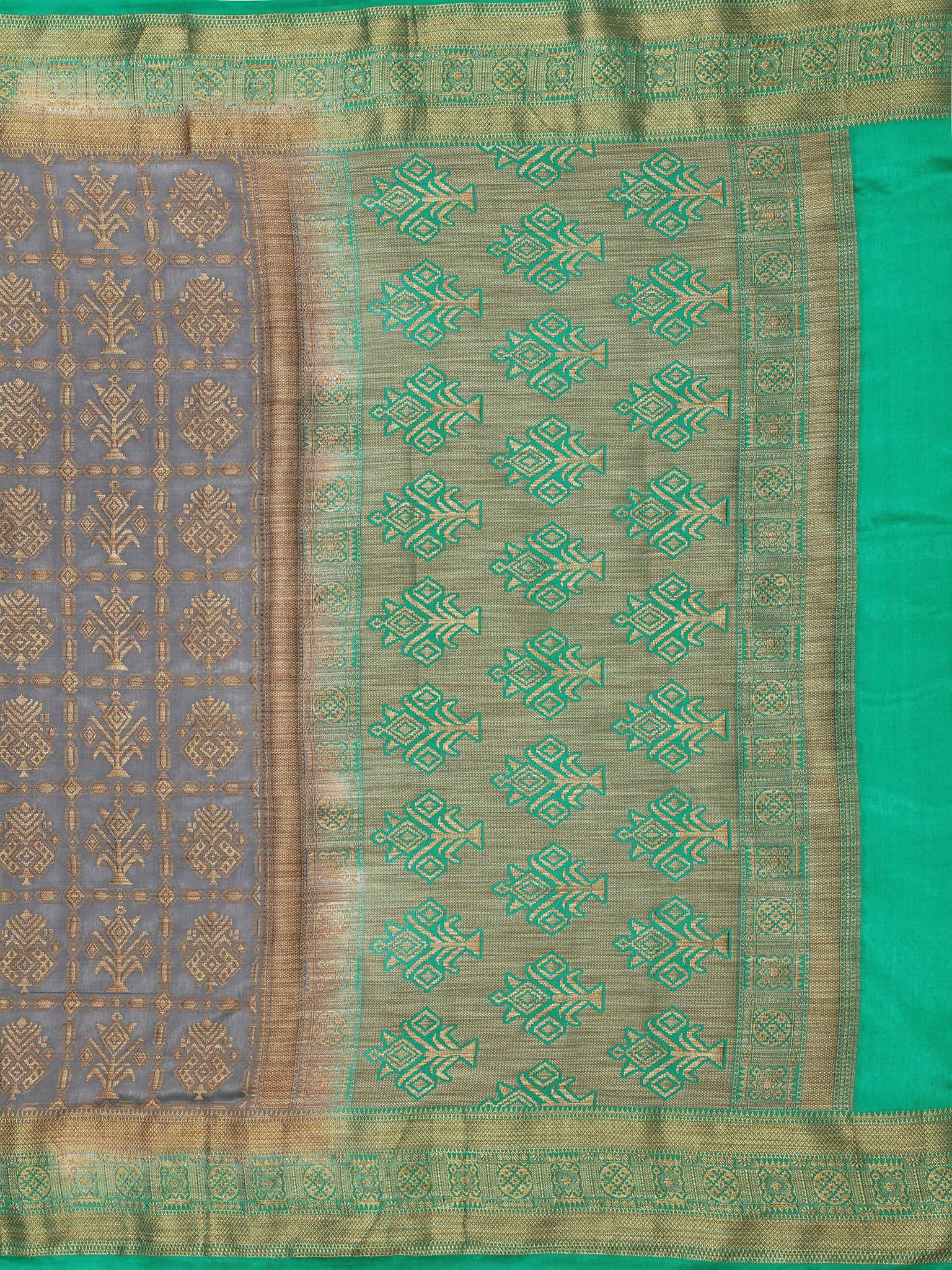 Mimosa Women's Charcoal Grey Patola Art Silk Saree - Distacart