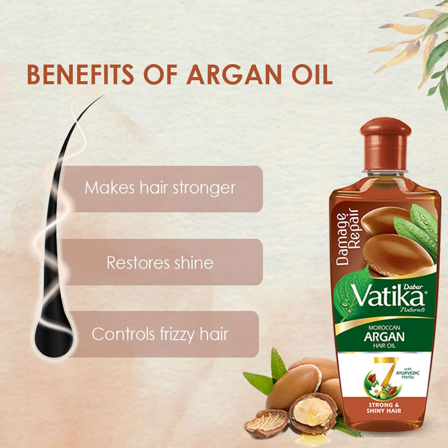 Dabur Vatika Naturals Moroccan Argan Hair Oil - Distacart