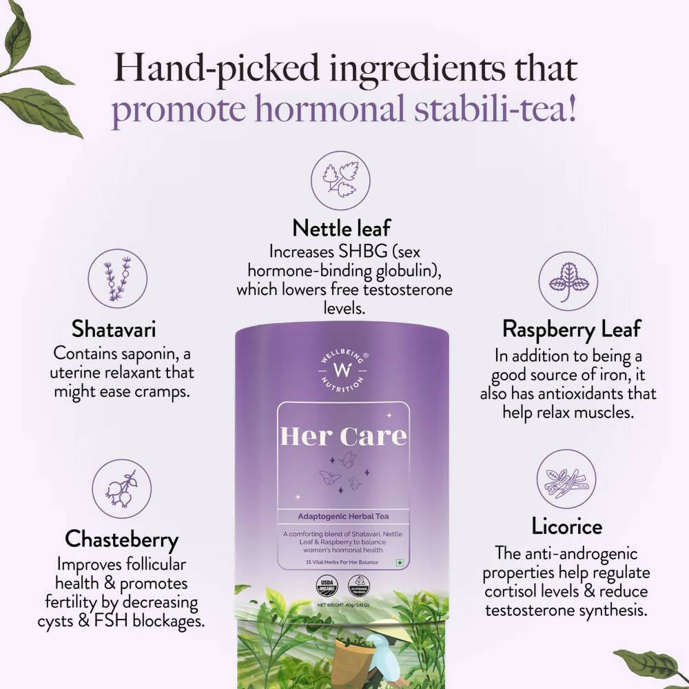 Wellbeing Nutrition Her Care Herbal Tea - Distacart