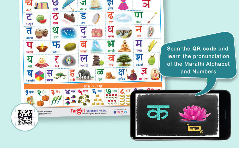 Jumbo Hindi and Marathi Alphabet and Number Charts for Kids