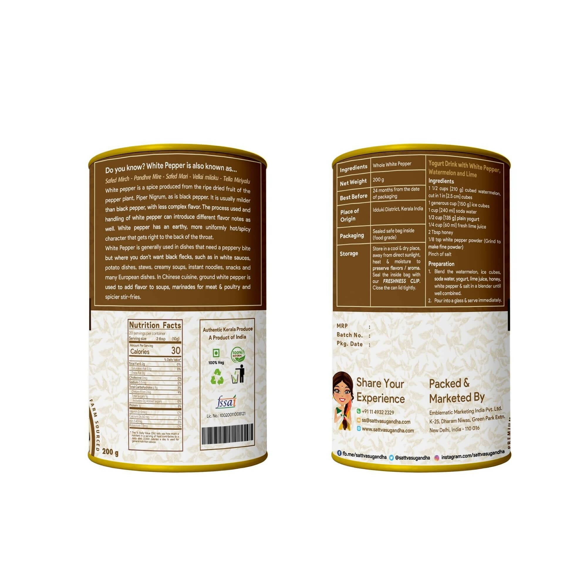 Sattva Sugandha White Pepper - Distacart