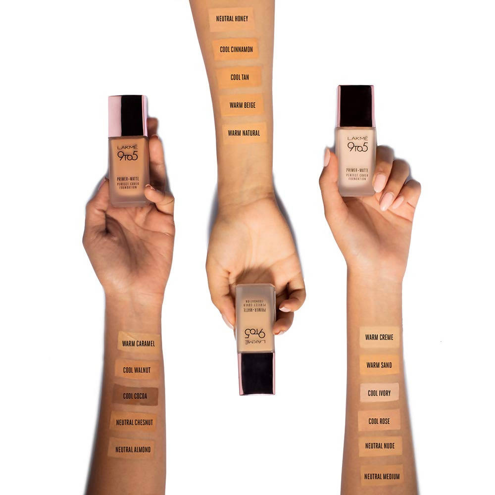 Lakme 9 To 5 Primer + Matte Perfect Cover Foundation N200 Neutral Nude - Distacart