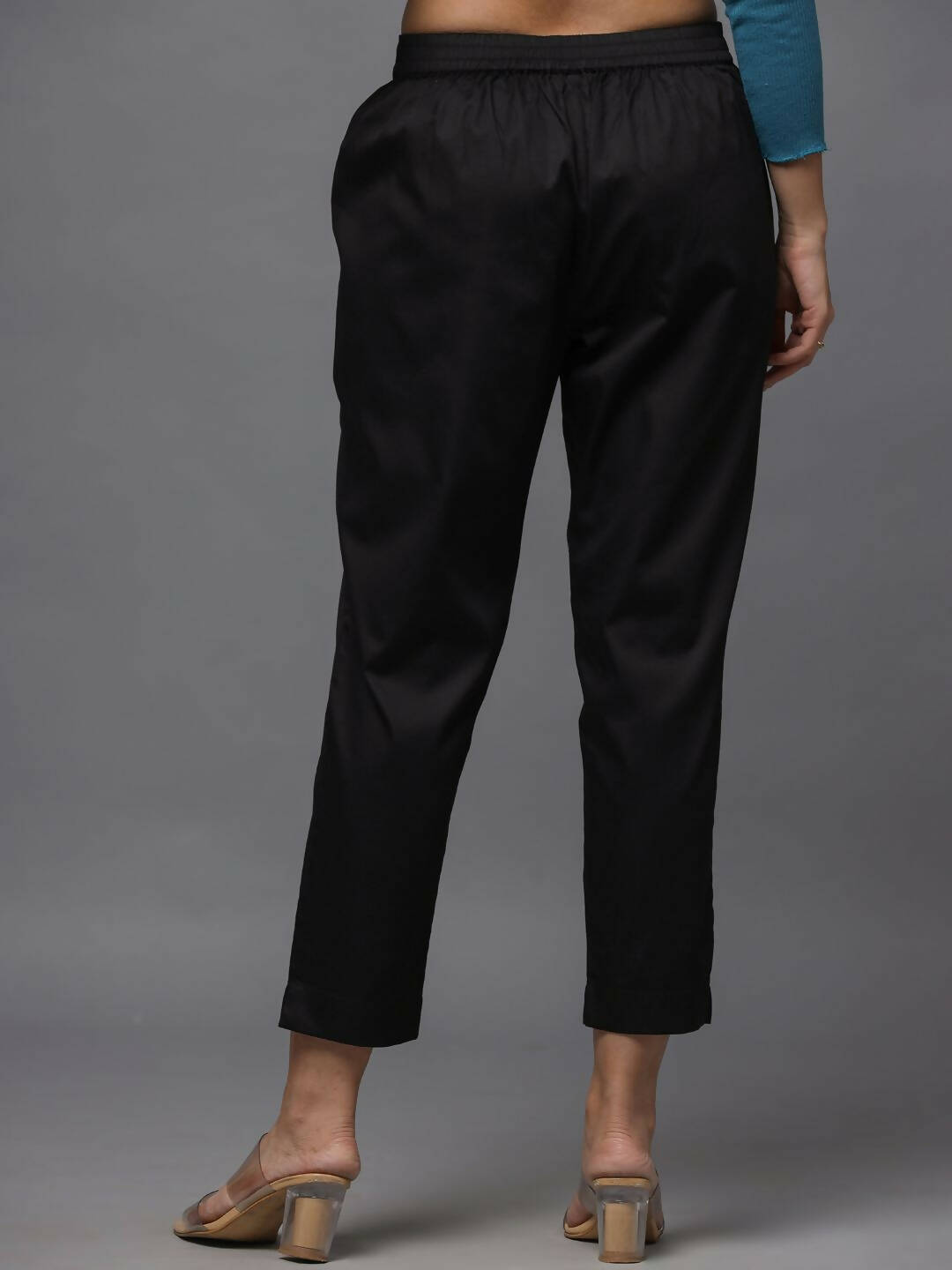 Juniper Women's Black Solid Straight Slim Pant - Distacart