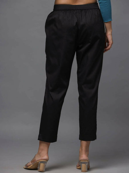Juniper Women's Black Solid Straight Slim Pant - Distacart