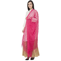 Thumbnail for A R Silk Cotton square Regular Dupatta Color Rani Dupatta or Chunni