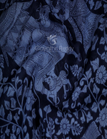 Thumbnail for Shades of Black And Grey With Kalamkari Print Munga Cotton Saree By Gayathri Reddy Designer Studio - Distacart