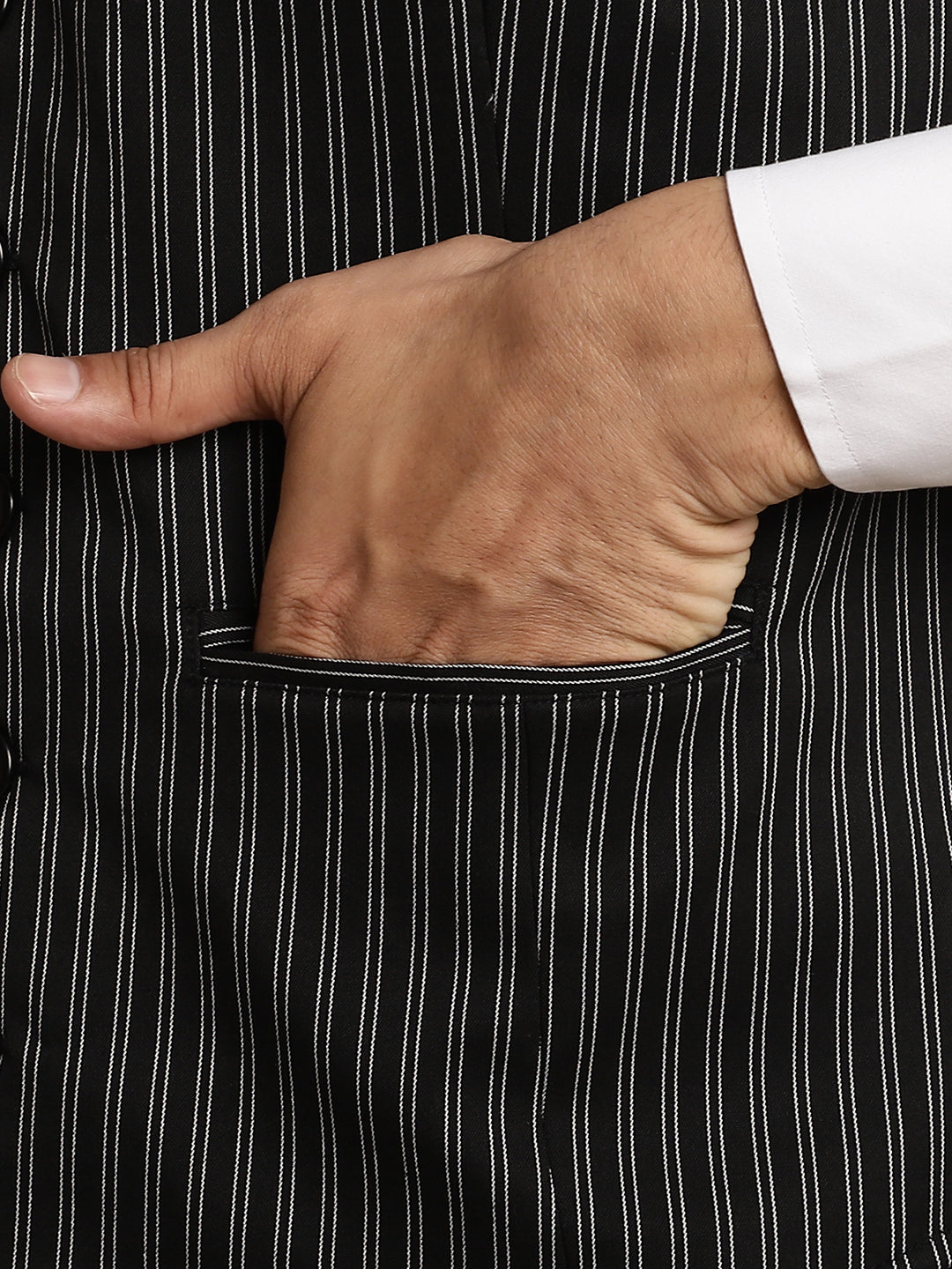 Even Apparels Men's Black Waistcoat with Notched Lapel - Distacart