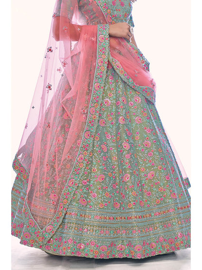 Myra Green Gota Silk Embroidered Designer Lehenga Choli - Distacart