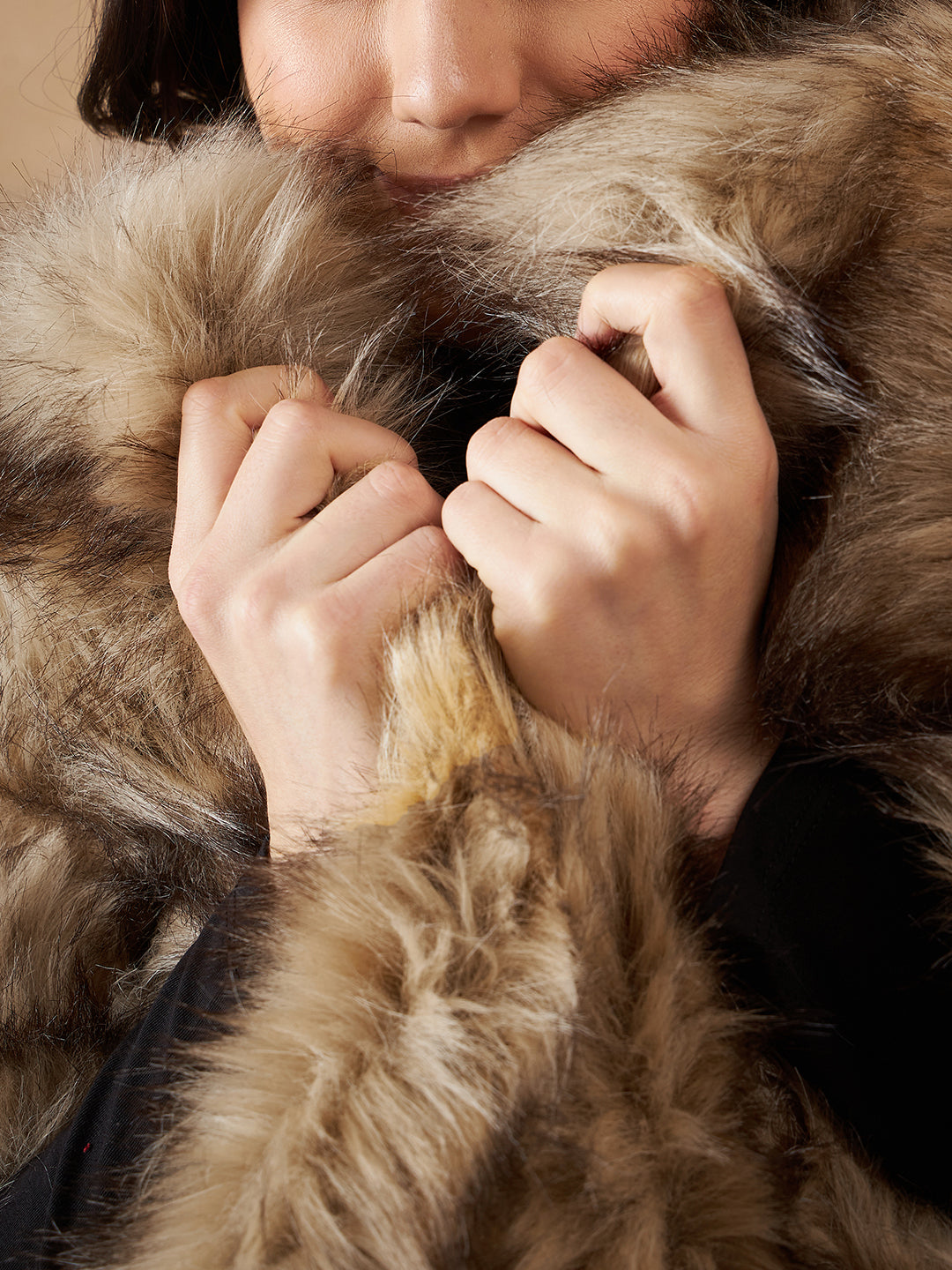InWeave Women's Winter Beige Faux Fur Cape - Distacart