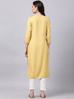Thumbnail for Souchii Women Blue Floral Yoke Design Grandeur & Majestic Artwork Kurta - Distacart