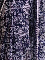 Thumbnail for Mitera Navy Blue & White Warli Printed Mirror Work Saree - Distacart