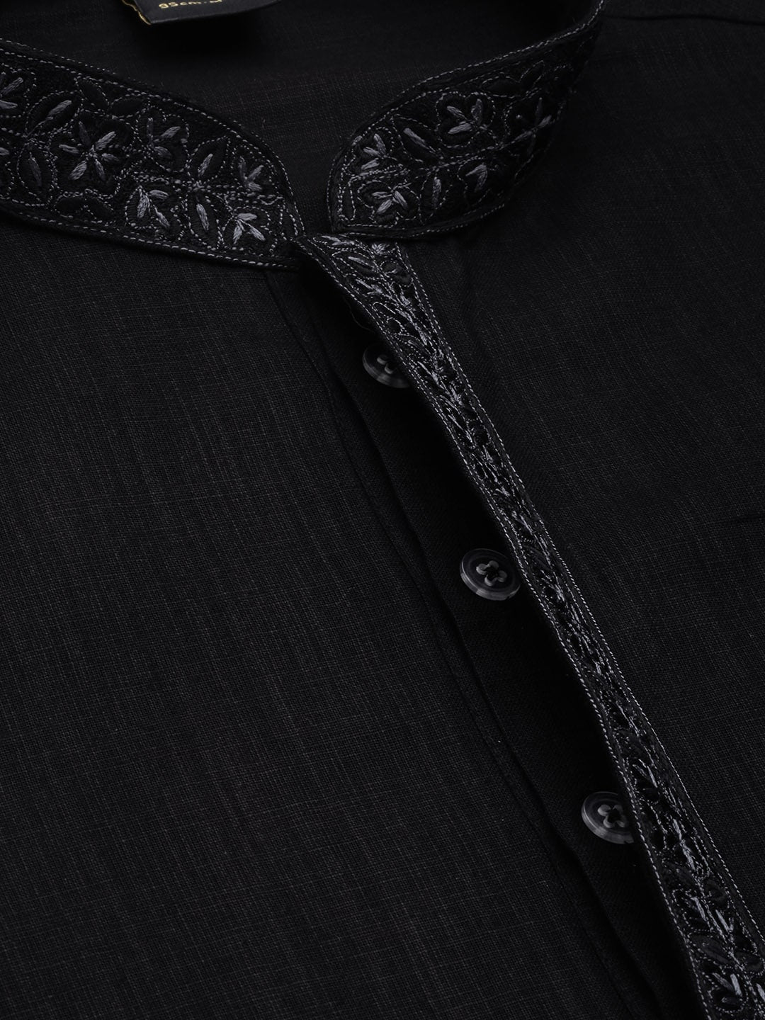 Manyavar Men Black Self Design Kurta with Churidar - Distacart