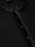 Thumbnail for Manyavar Men Black Self Design Kurta with Churidar - Distacart