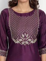 Thumbnail for Kalini Ethnic Motifs Yoke Design Regular Thread Work Kurta with Trousers & With Dupatta - Distacart