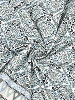 Thumbnail for BELLA CASA Ethnic Grey & White Ethnic Pure Cotton 180 TC King Bedsheet & 2 Pillow Covers - Distacart