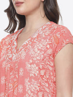 Thumbnail for Biba Women Coral Ethnic Motifs Printed Anarkali Kurta - Distacart