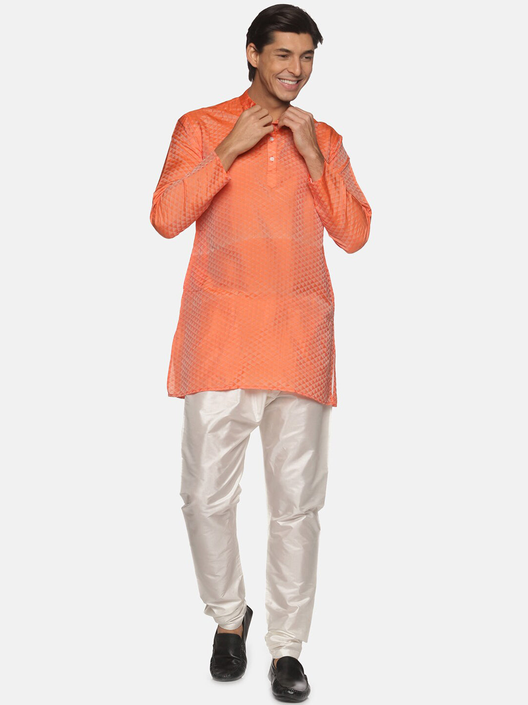 Sethukrishna Men Orange Kurta with Pyjamas - Distacart