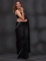 Thumbnail for Koskii Embellished Beads & Stones Detailed Satin Saree - Distacart