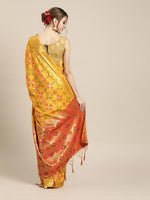 Thumbnail for Mitera Yellow Silk Blend Woven Design Kanjeevaram Saree - Distacart
