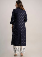 Thumbnail for Kalini Women Navy Blue Printed Kurta with Trousers - Distacart