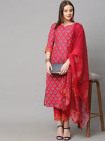 Thumbnail for Kalini Women Ethnic Motifs Printed Kurta with Trousers & With Dupatta - Distacart