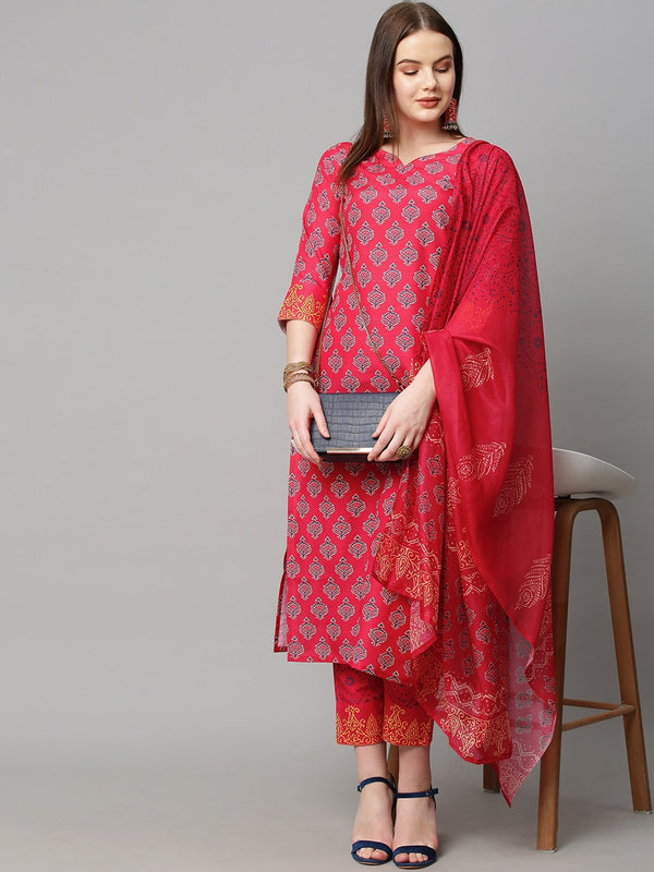 Kalini Women Ethnic Motifs Printed Kurta with Trousers & With Dupatta - Distacart
