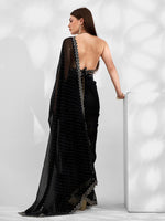 Thumbnail for Mitera Embellished Beads and Stones Pure Chiffon Saree - Distacart