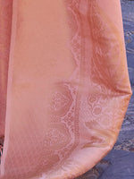 Thumbnail for Mitera Peach-Coloured & Gold-Toned Ethnic Motifs Zari Silk Blend Banarasi Saree - Distacart