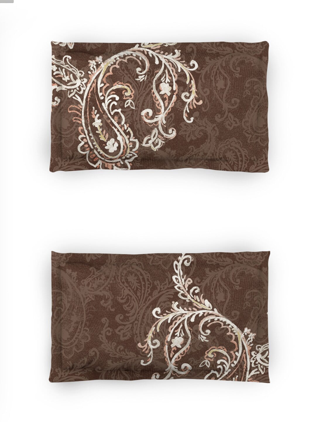 DDecor Brown & White Ethnic Motifs Cotton 140 TC King Bedsheet With 2 Pillow Covers - Distacart