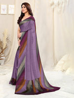 Thumbnail for Kalini Striped Poly Chiffon Saree - Distacart
