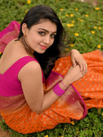 Thumbnail for Kalini Ethnic Motifs Woven Design Zari Banarasi Saree - Distacart