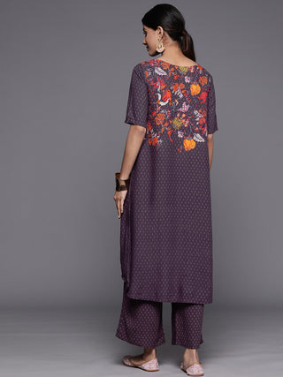 Biba Ethnic Motifs Printed High-Low Hem Kurta with Palazzos - Distacart
