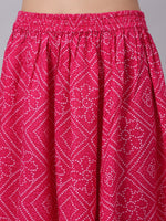 Thumbnail for Kalini Women Pink Floral Embroidered Layered Gotta Patti Kurti with Sharara & With Dupatta - Distacart