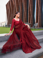 Thumbnail for Tikhi Imli Striped Ready to Wear Saree - Distacart