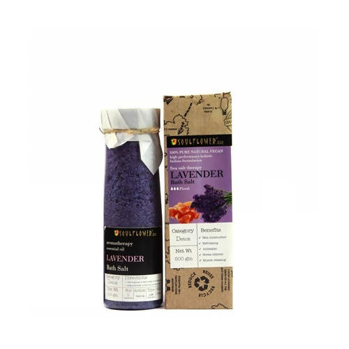 Soulflower Aromatherapy Essential Oil Lavender Bath Salt - Distacart