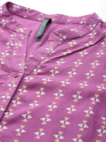 Thumbnail for HERE&NOW Women Purple Printed Regular Kurta with Palazzos - Distacart