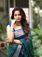 Thumbnail for Kalini Geometric Woven Design Zari Banarasi Saree - Distacart